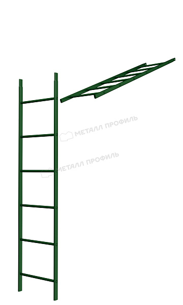 Лестница кровельная стеновая дл. 1860 мм без кронштейнов (6005) ― заказать по доступным ценам в Компании Металл Профиль.
