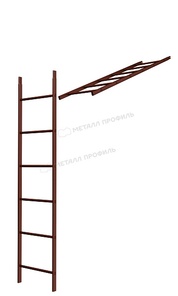 Лестница кровельная стеновая дл. 1860 мм без кронштейнов (8017) ― заказать в Актобе по умеренной цене.