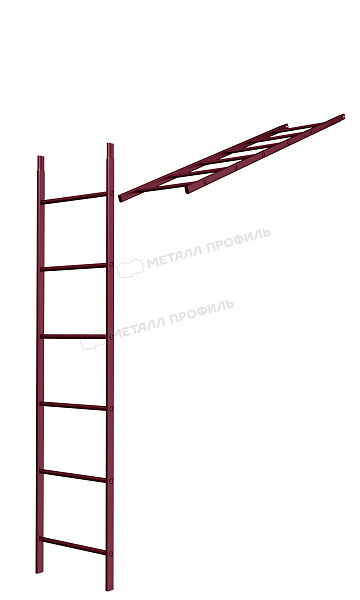 Лестница кровельная стеновая дл. 1860 мм без кронштейнов (3005) ― заказать в интернет-магазине Компании Металл Профиль по доступным ценам.